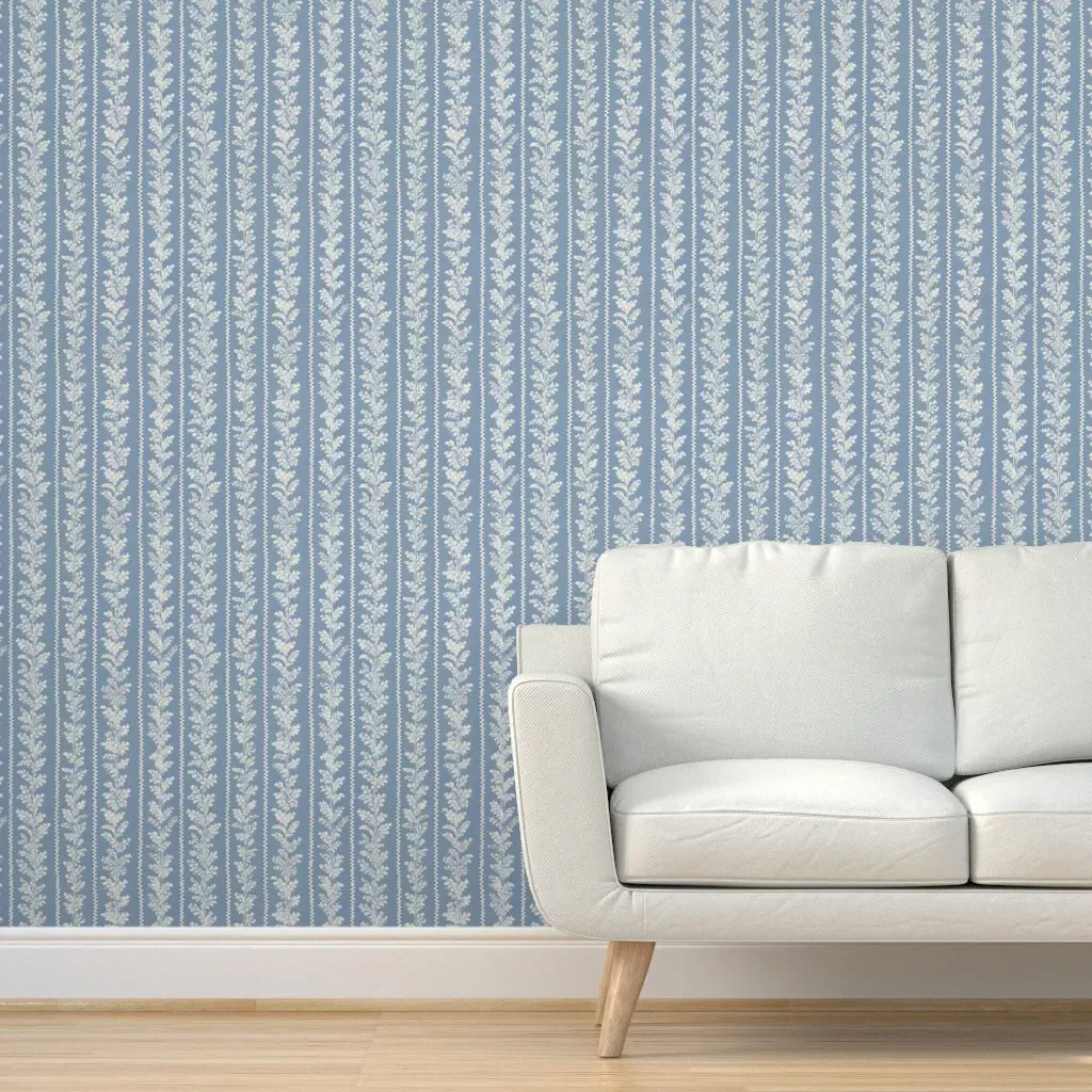 Austen Oak Cornflower Peel and Stick Wallpaper - Dusty Blue product