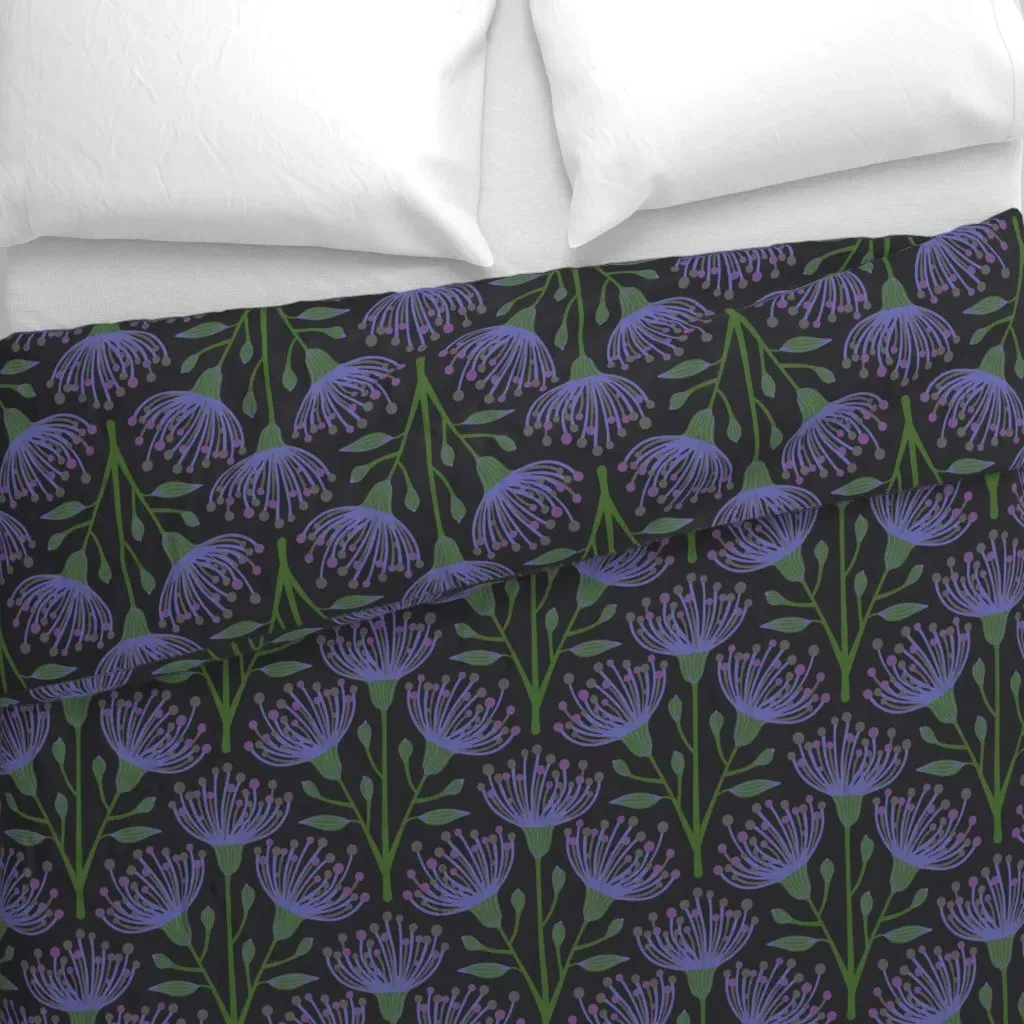 Australian Eucalyptus Floral Duvet Cover - Purple alternate view