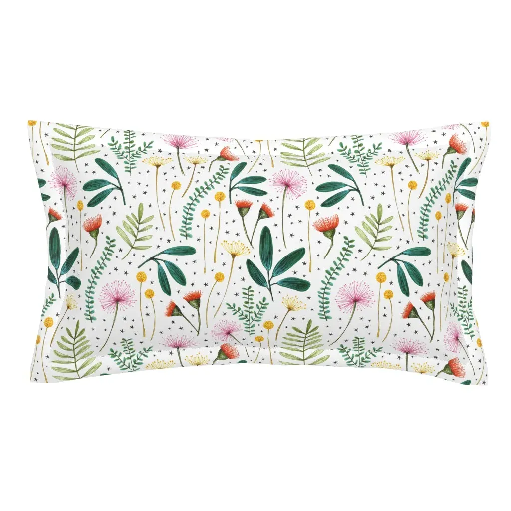 Australian Floral King Pillow Sham - Green product