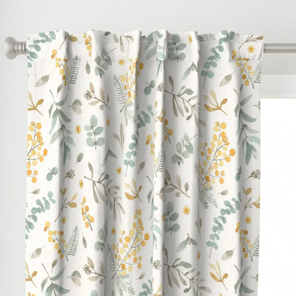 Australian Wattle Curtain Panel - Yellow alternate view