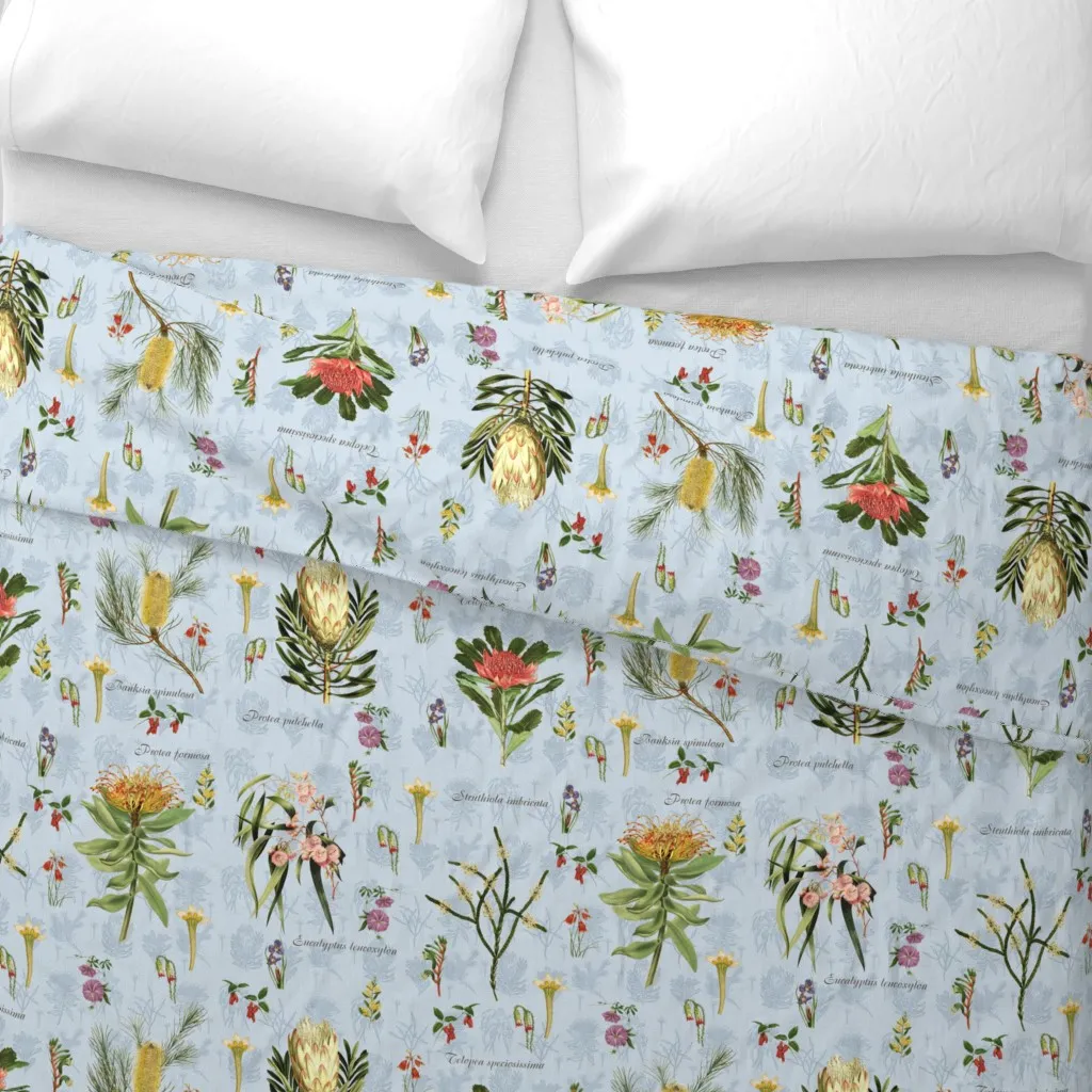 Australian Wildflowers Duvet Cover - Blue alternate view