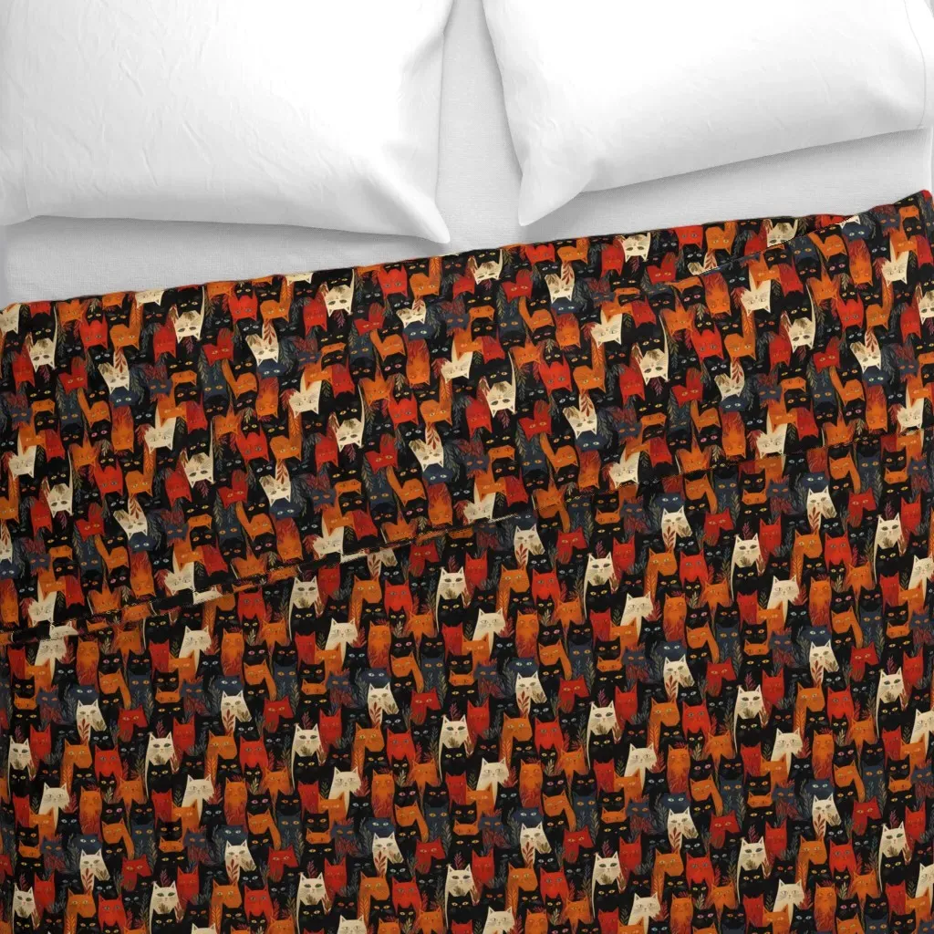 Autumn Cats Duvet Cover - Orange alternate view