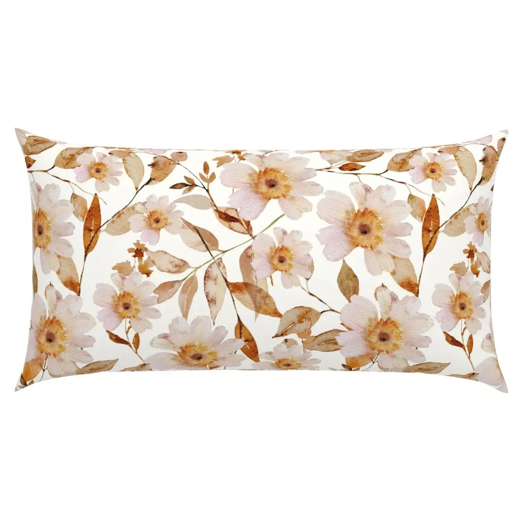 Autumn Floral Watercolor King Pillow Sham - Blush Pink product