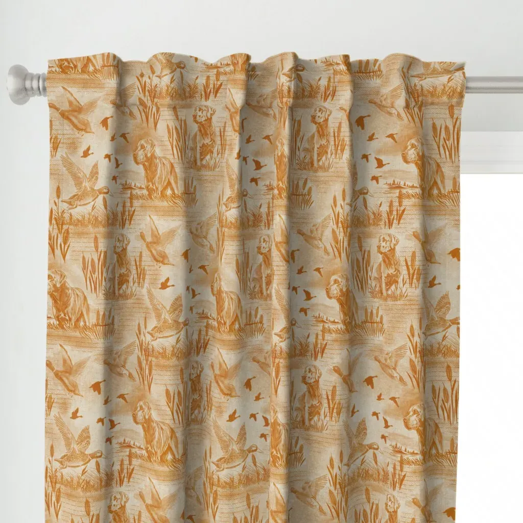 Autumn Hunt By The Lake Curtain Panel - Orange alternate view