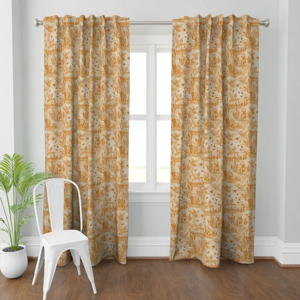 Autumn Hunt By The Lake Curtain Panel - Orange product
