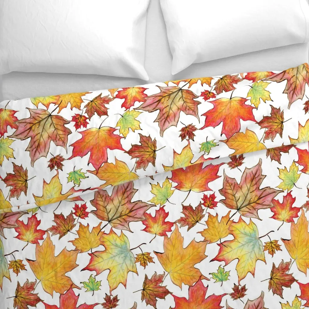 Autumn Maple Leaves 18 Inch Duvet Cover - Orange alternate view
