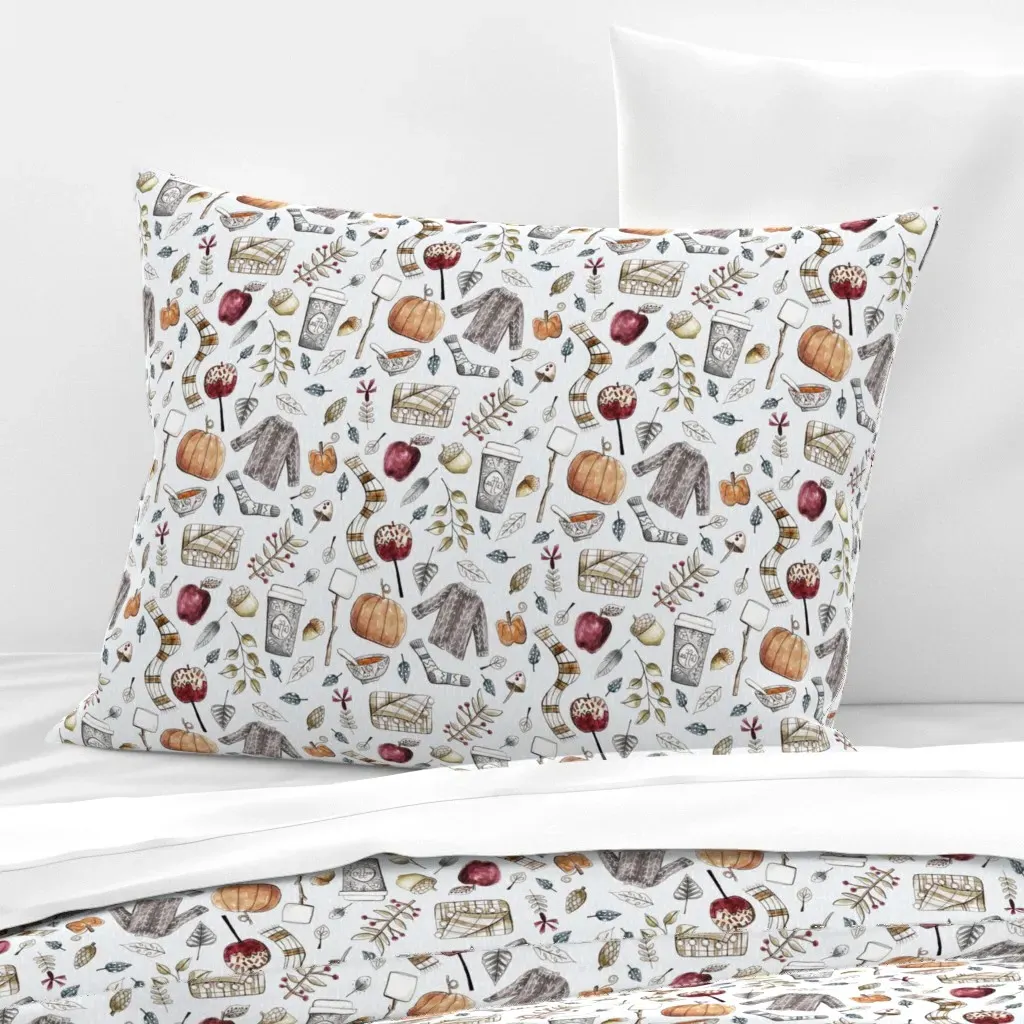 Autumn Rain Standard Knife Edge Cushion Cover - Orange, Cotton Sateen product