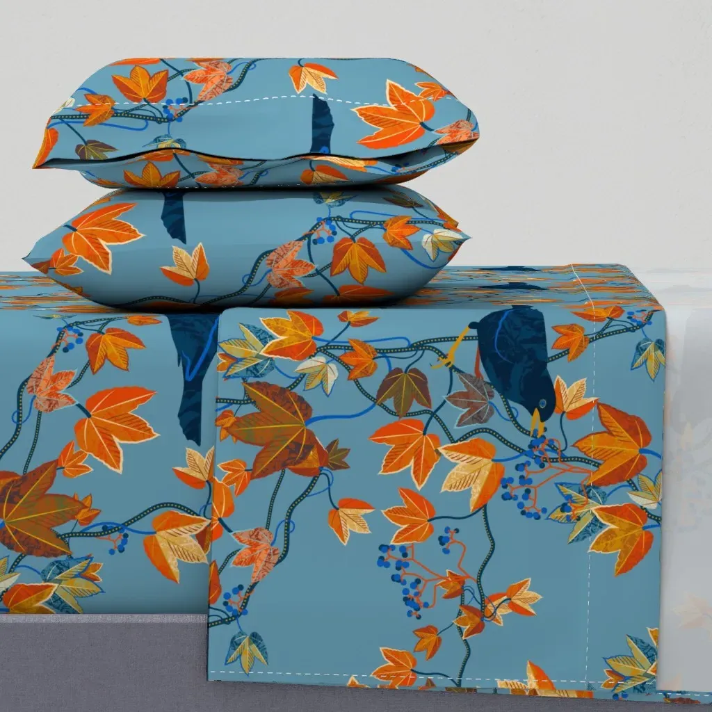 Autumn Vines Cal King Sheet Set - Orange product