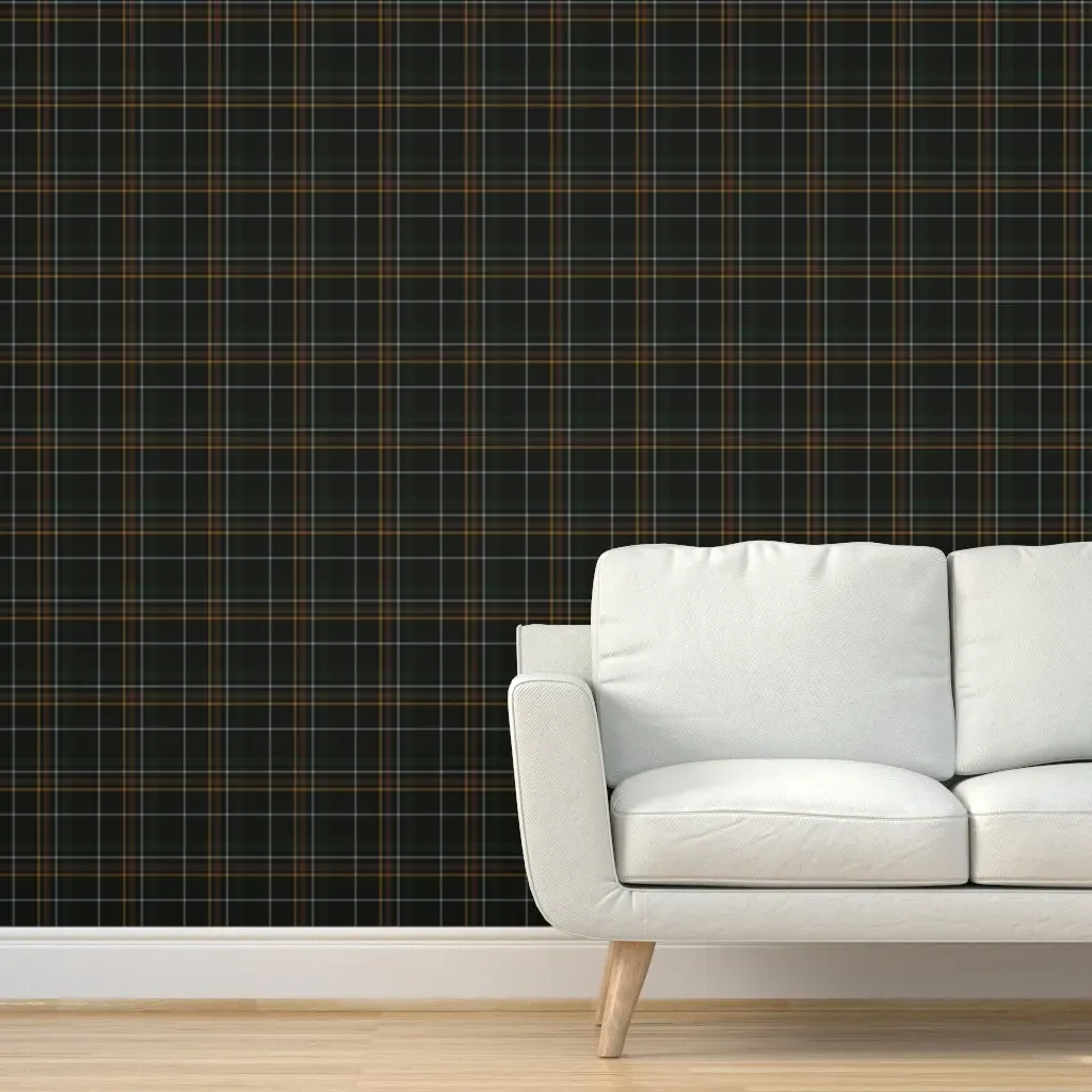 Autumnal Plaid Peel and Stick Wallpaper - Dark Green product