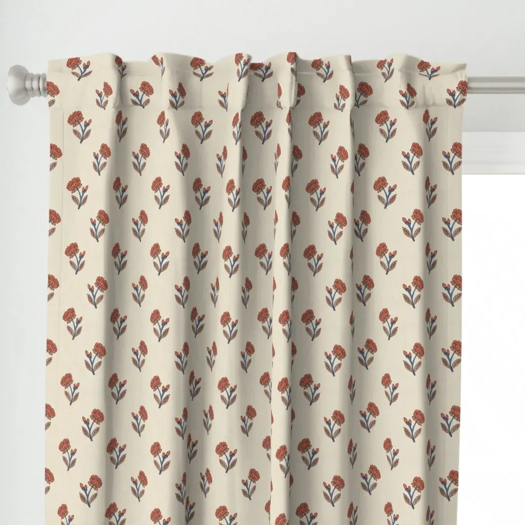 Autumnal Table Curtain Panel - Coral alternate view