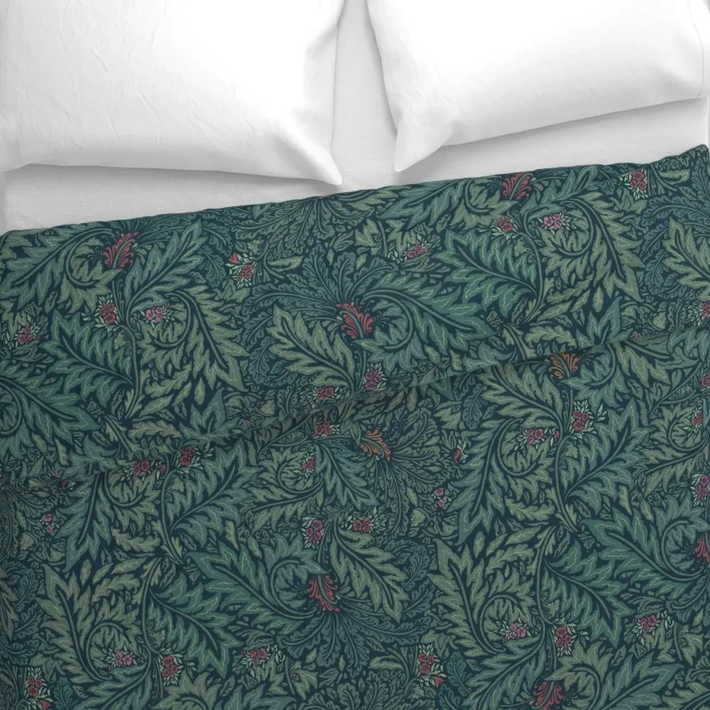 Ava Holiday Larkspur Willow Duvet Cover - Teal alternate view