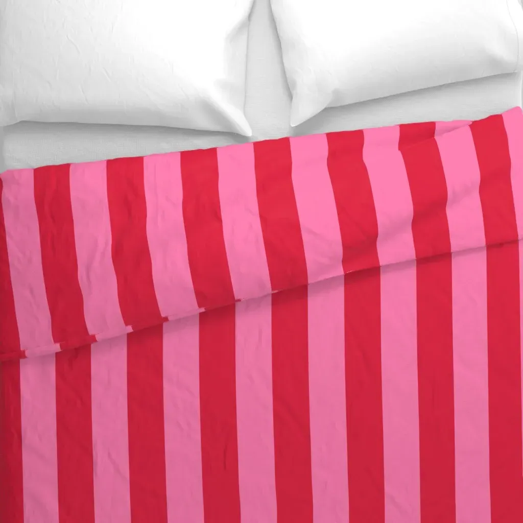 Awning Stripes Duvet Cover - Crimson alternate view