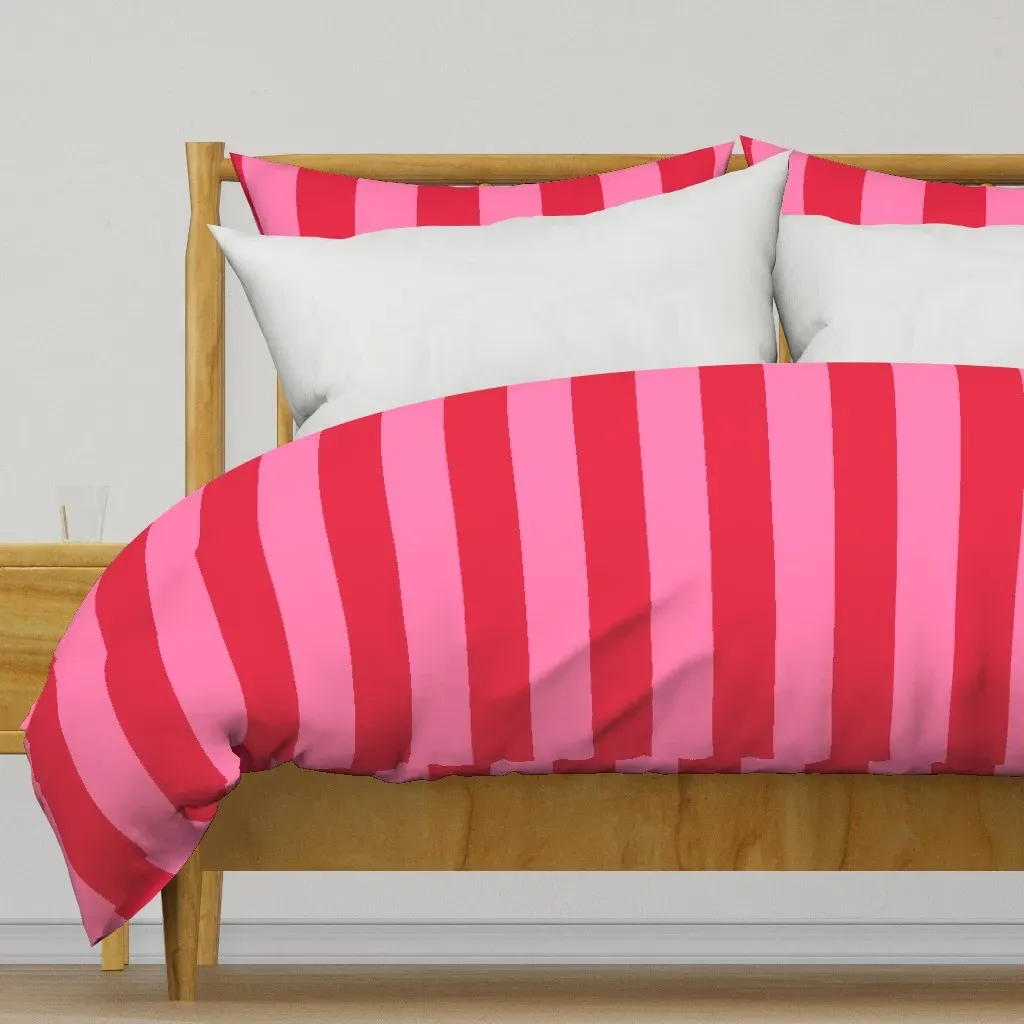 Awning Stripes Duvet Cover - Crimson product