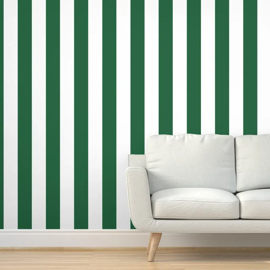 Awning Stripes Peel and Stick Wallpaper - Forest Green product