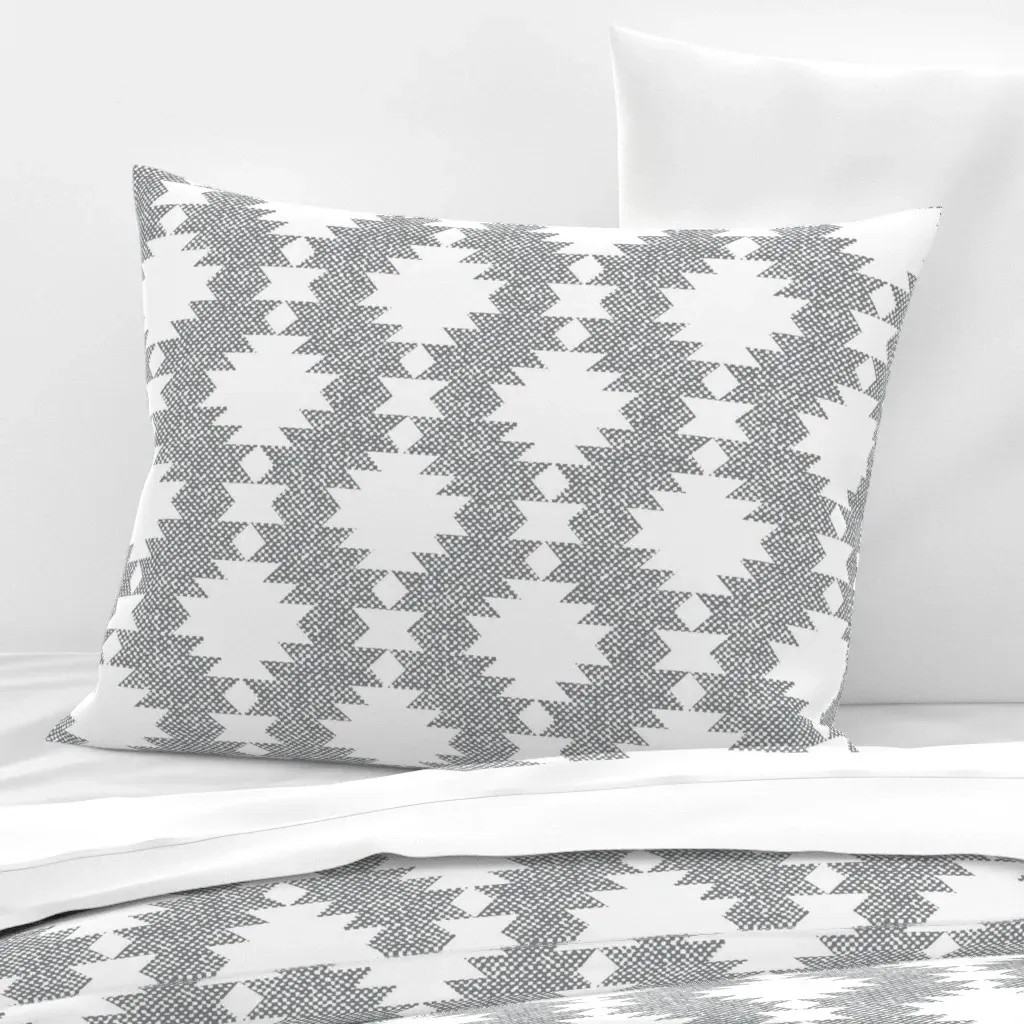 Aztec Kilim Diamond Wallpaper - Gray, Cotton Sateen product