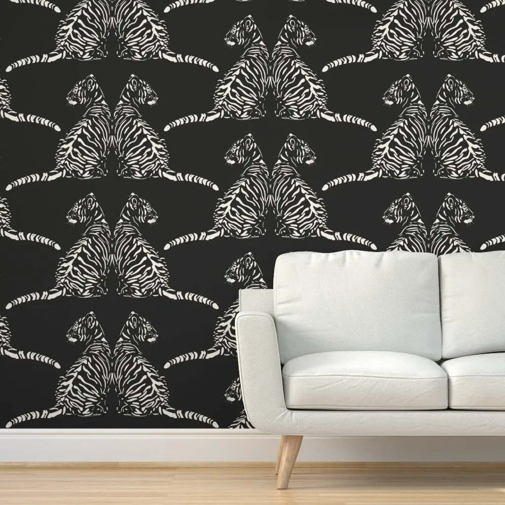 Baby Tiger Nursery Peel and Stick Wallpaper - Off-White product