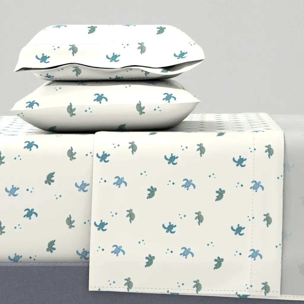 Baby Turtles Medium Scale Full Sheet Set - Teal product