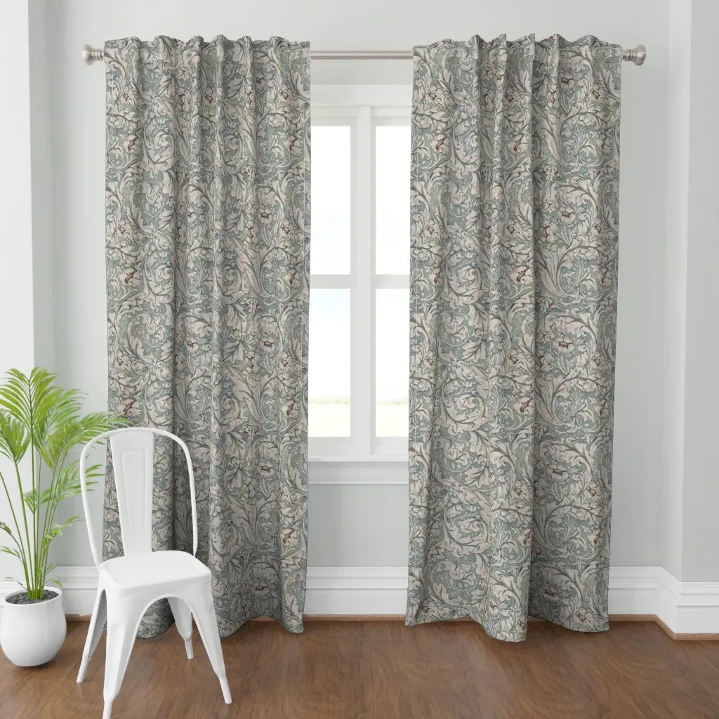Bachelors Button Curtain Panel - Dusty Teal product