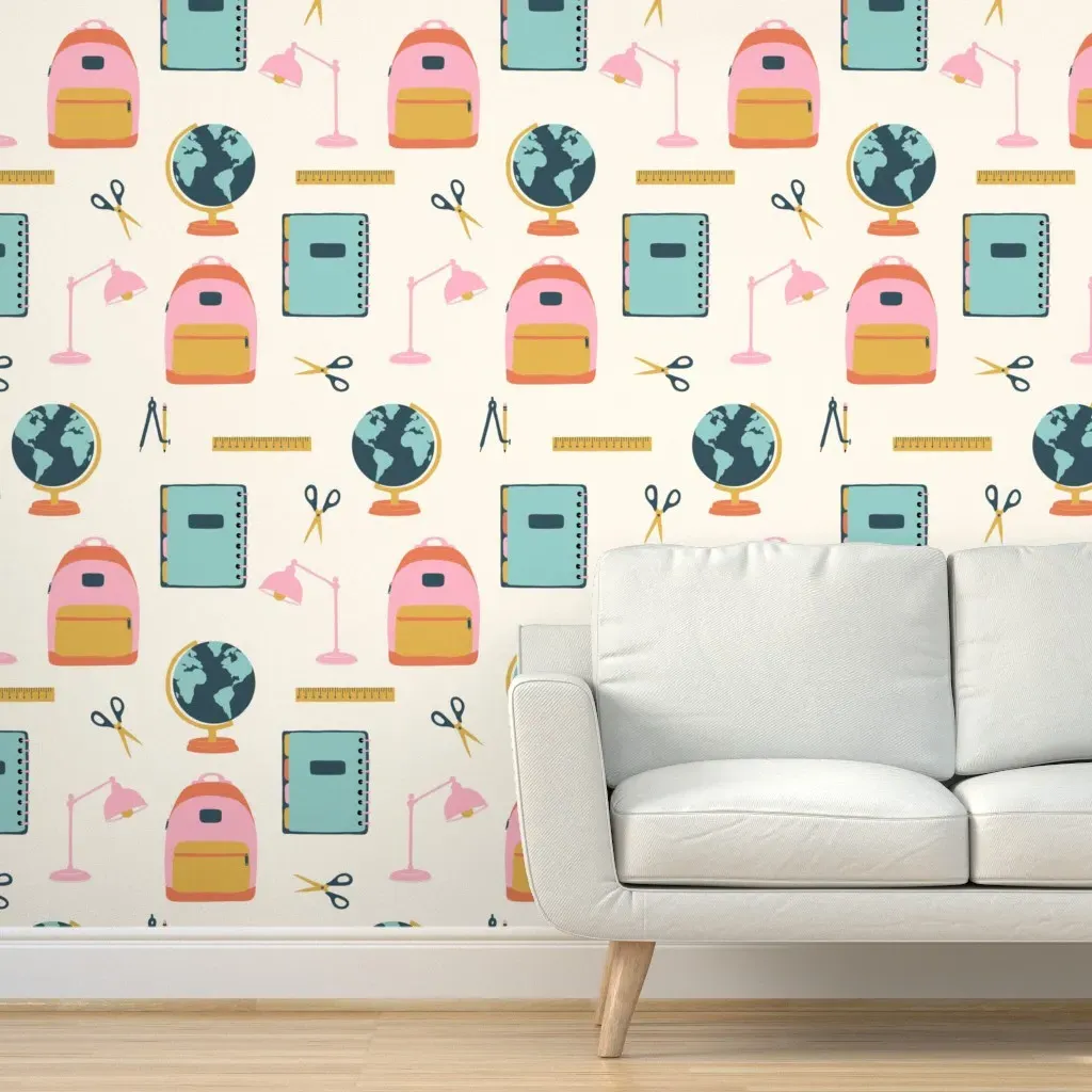 Back To School Peel and Stick Wallpaper - Pink product