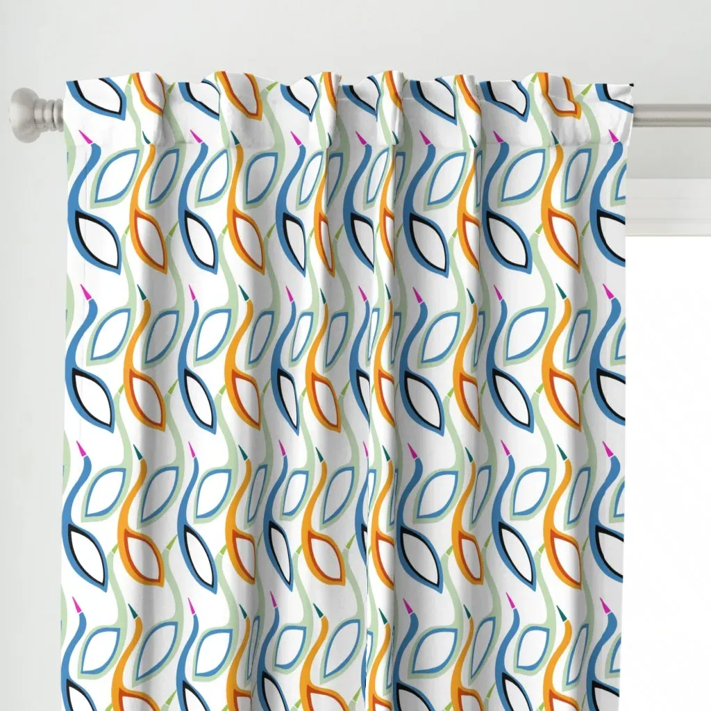 Background Mod Dolls Curtain Panel - Teal alternate view