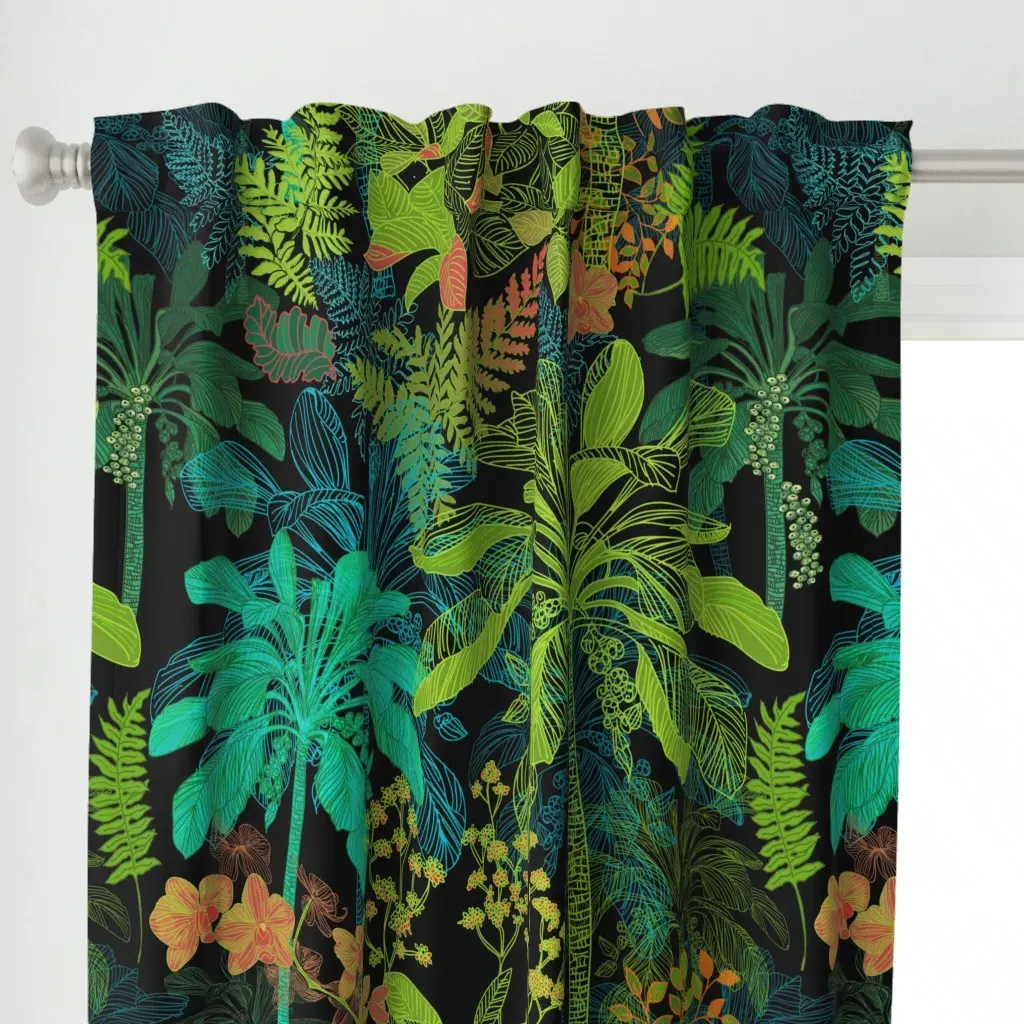 Backyard Gardening Curtain Panel - Teal alternate view