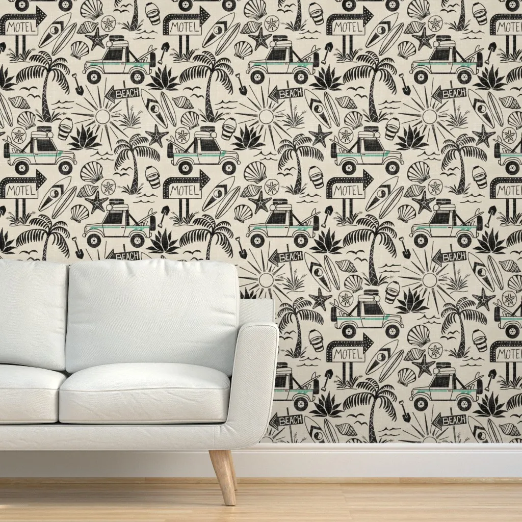 Baja Peel and Stick Wallpaper - Black and Teal product