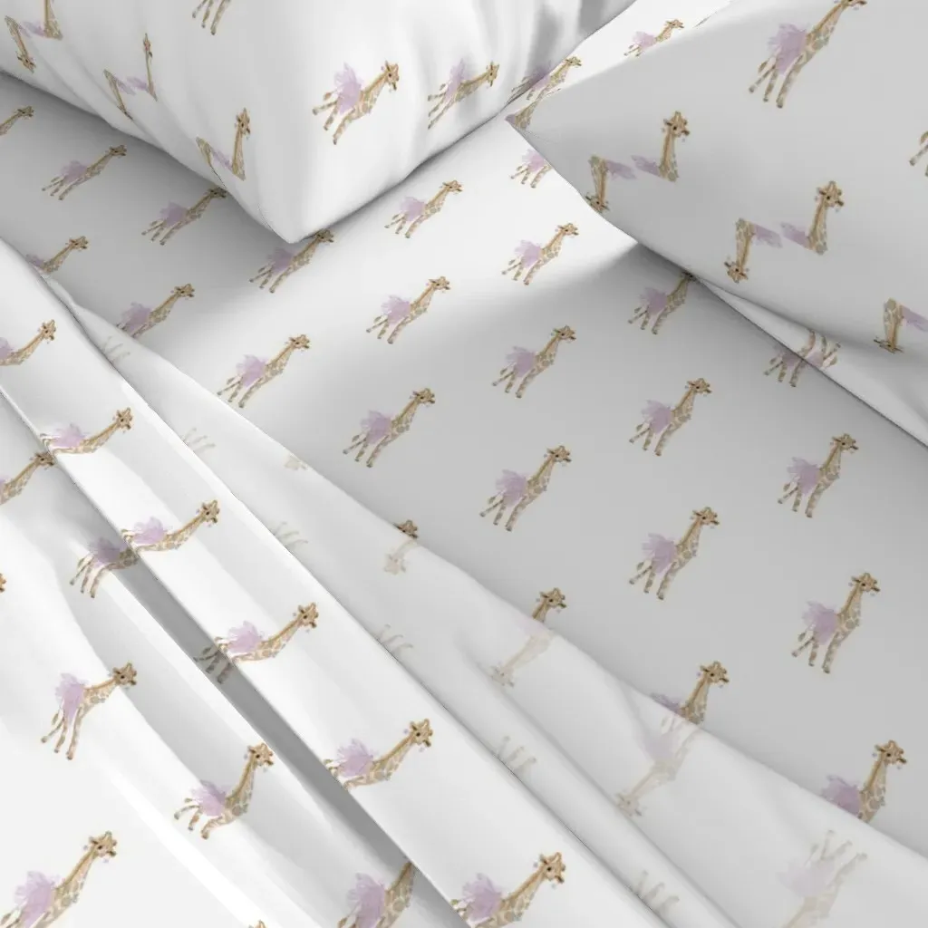 Ballerina Giraffe Queen Sheet Set - Beige alternate view