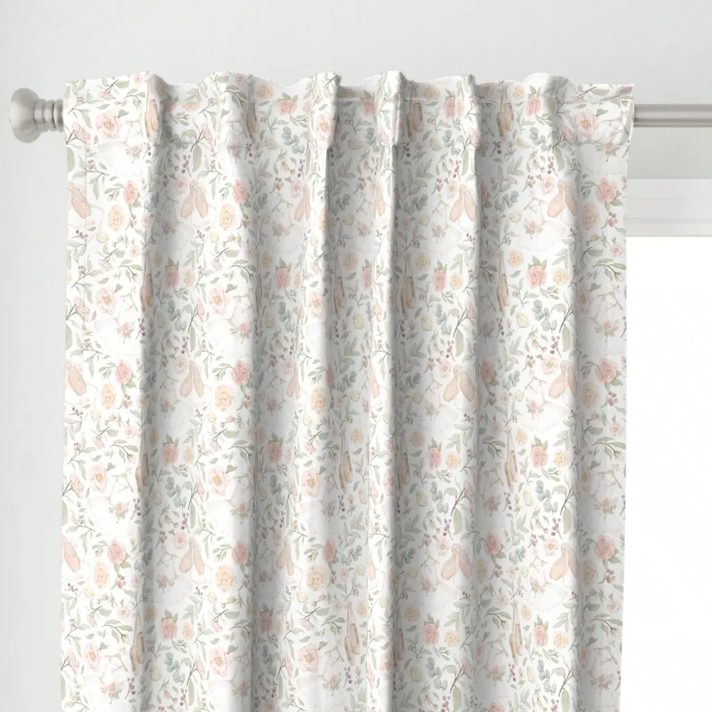 Ballerina Tutus Roses Curtain Panel - Pink alternate view
