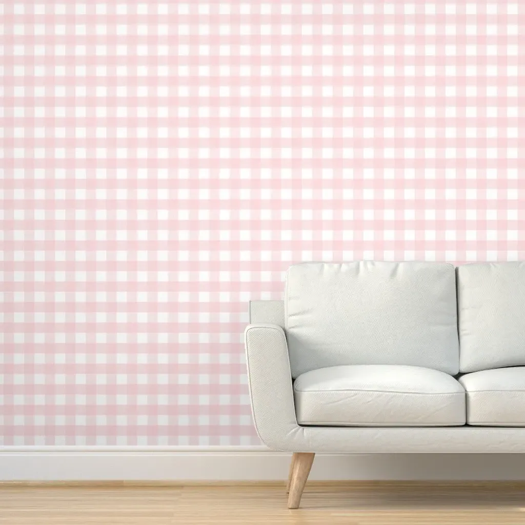Ballet Slipper Plaid Peel and Stick Wallpaper - Pink product