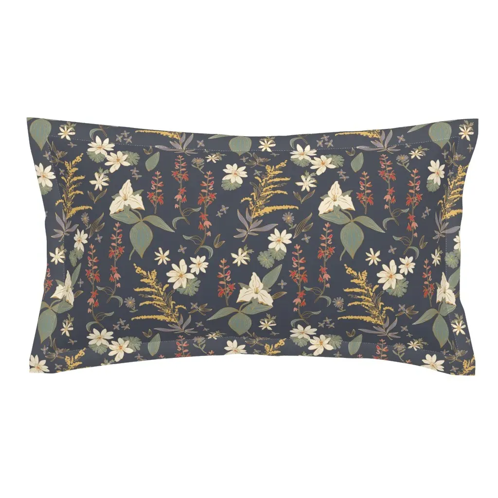 Balsam Meadow King Size Pillow Sham - Navy, Creamy White product
