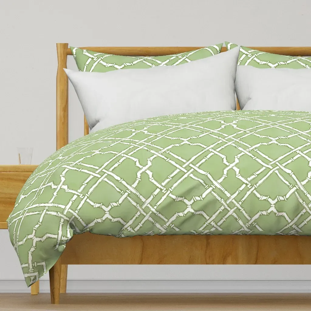 Bamboo Lattice Duvet Cover - White product