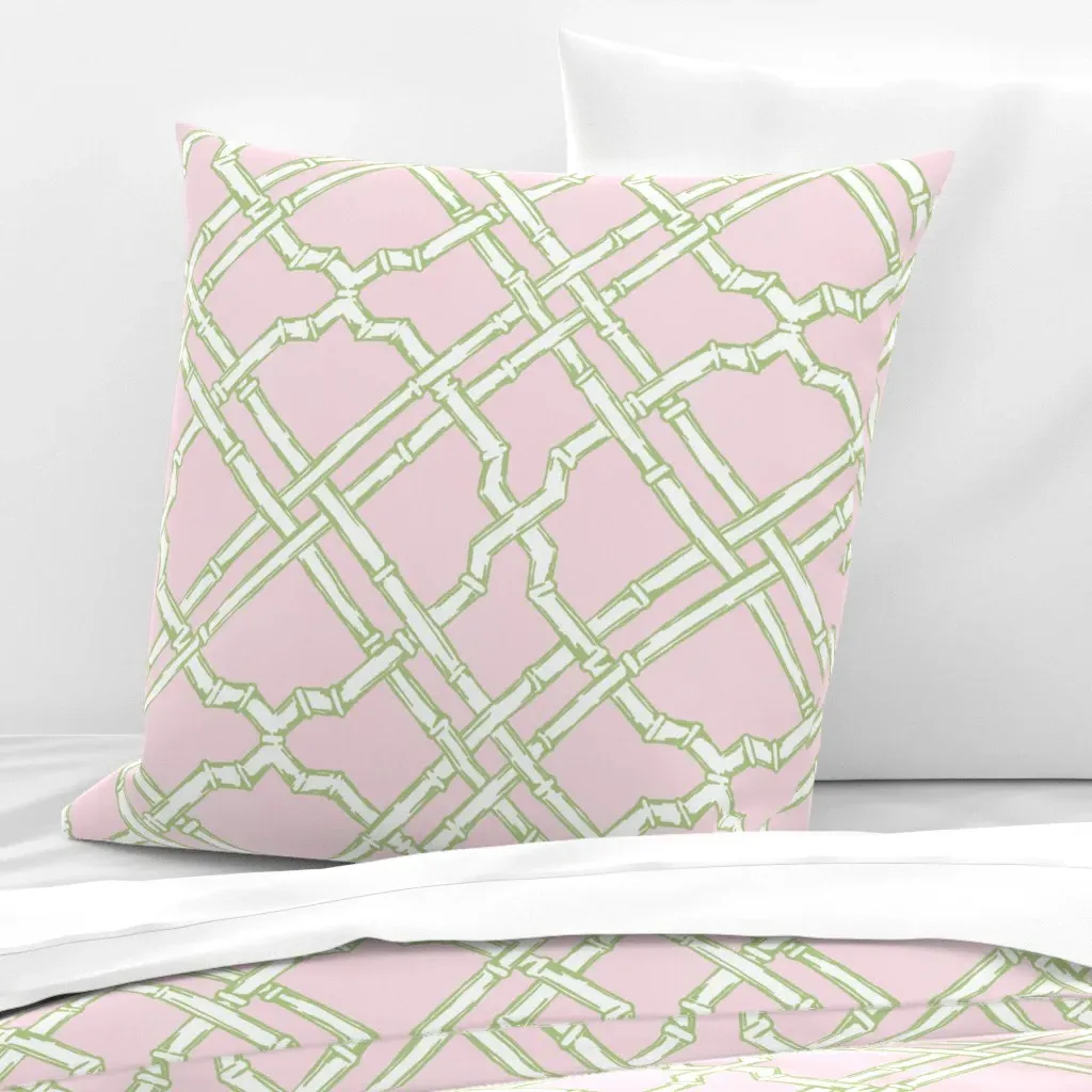 Bamboo Lattice Euro Pillow Sham - Pink product