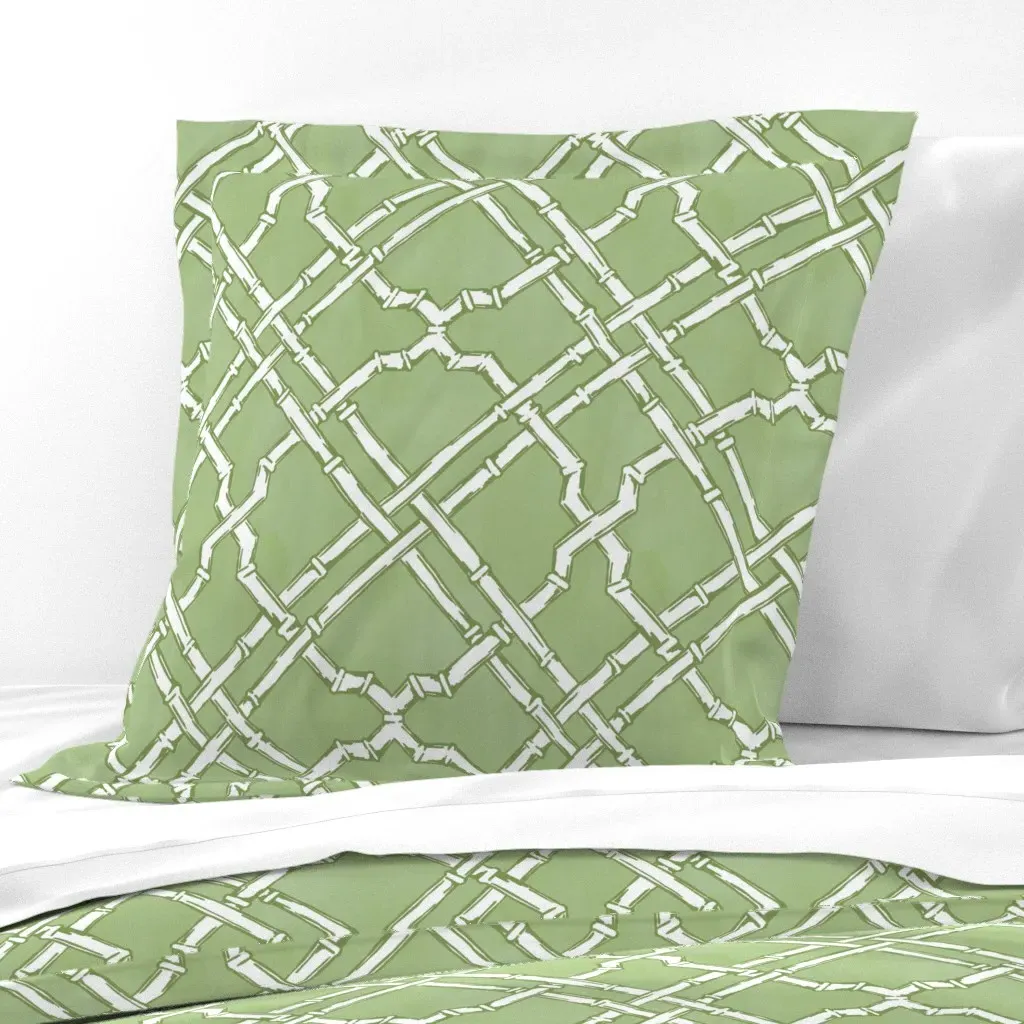 Bamboo Lattice Euro Pillow Sham - White product