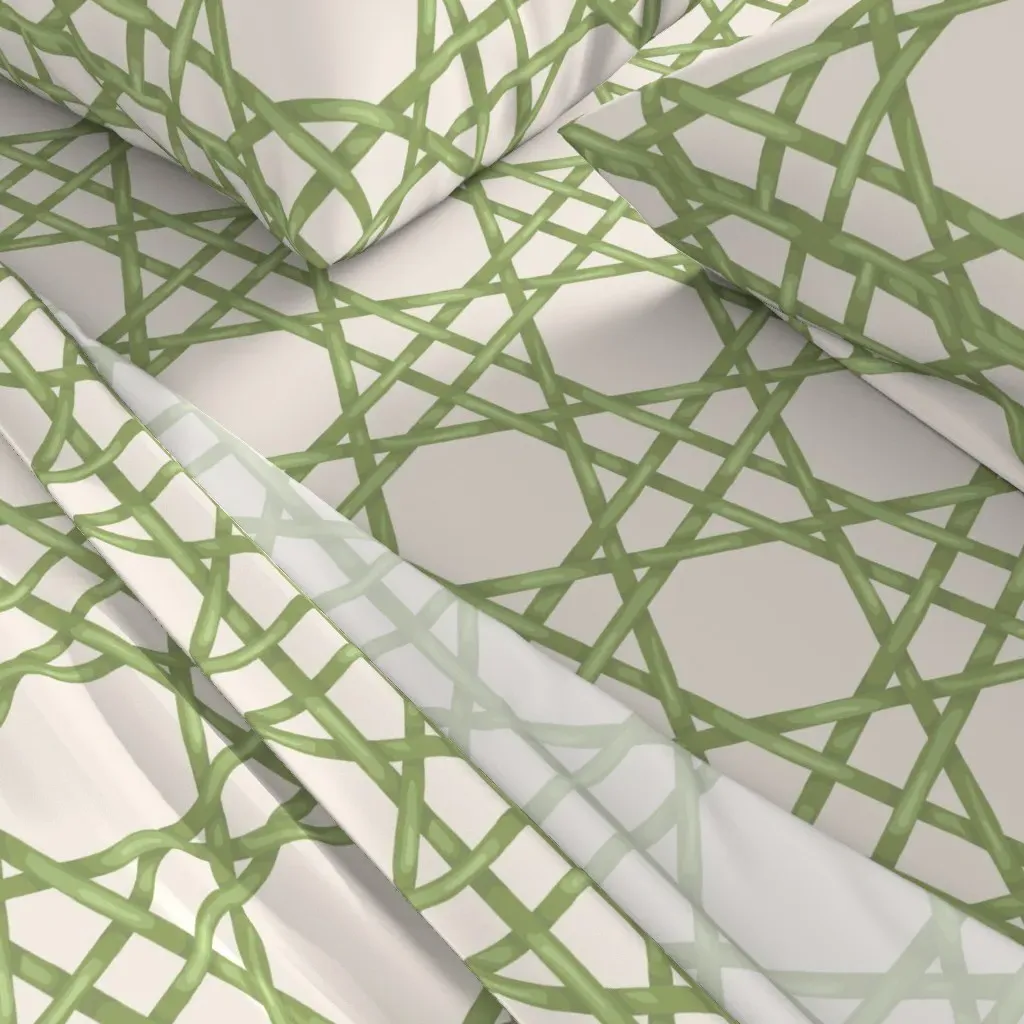 Bamboo Rattan Weave Trellis Twin XL Sheet Set - Pale Green alternate view
