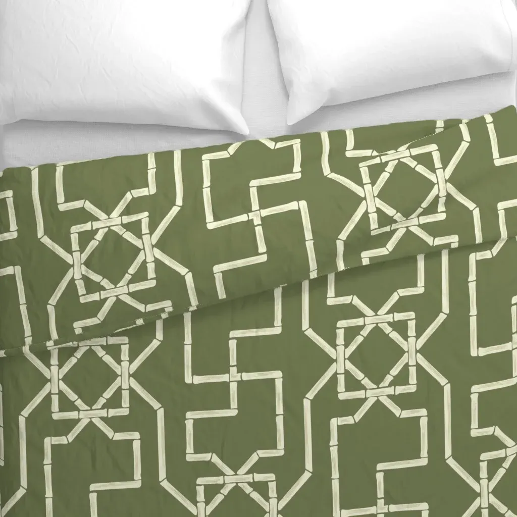 Bamboo Trellis Duvet Cover - Beige alternate view