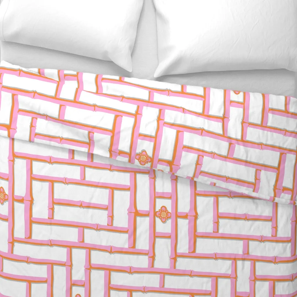 Bamboo Trellis Duvet Cover - Pink alternate view