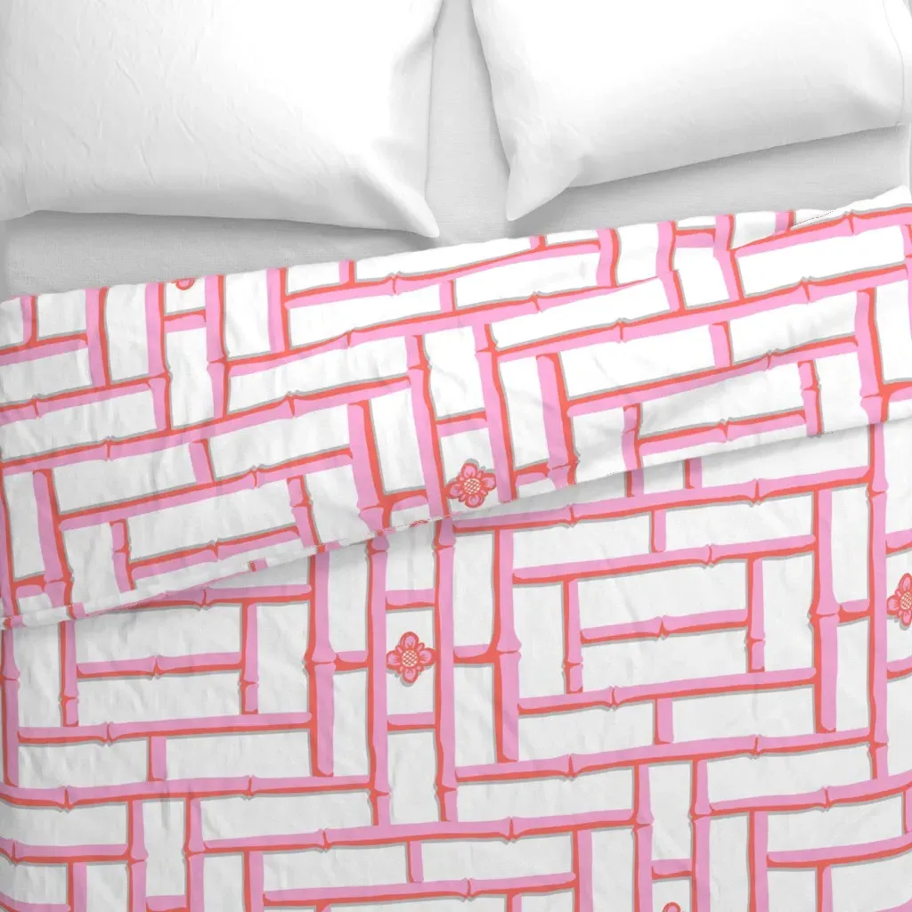 Bamboo Trellis Duvet Cover - Pink alternate view