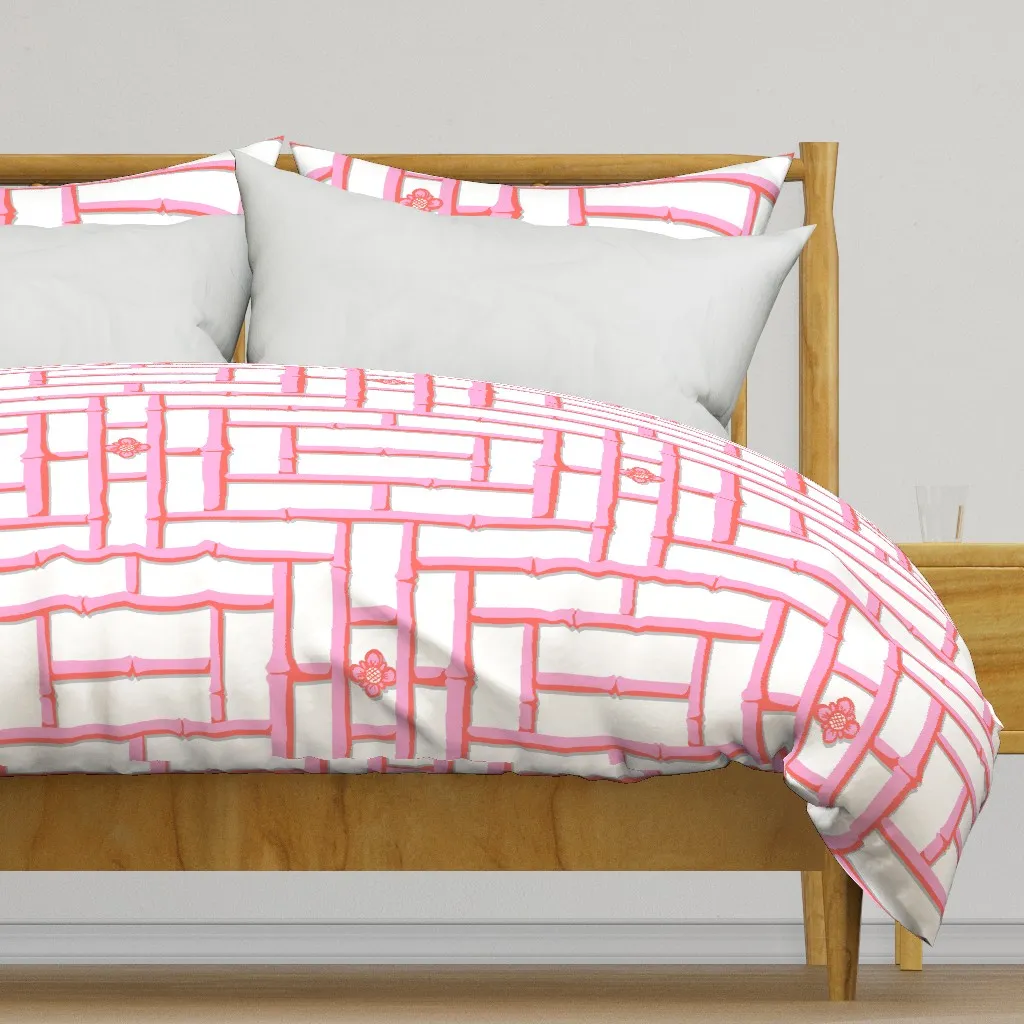 Bamboo Trellis Duvet Cover - Pink product