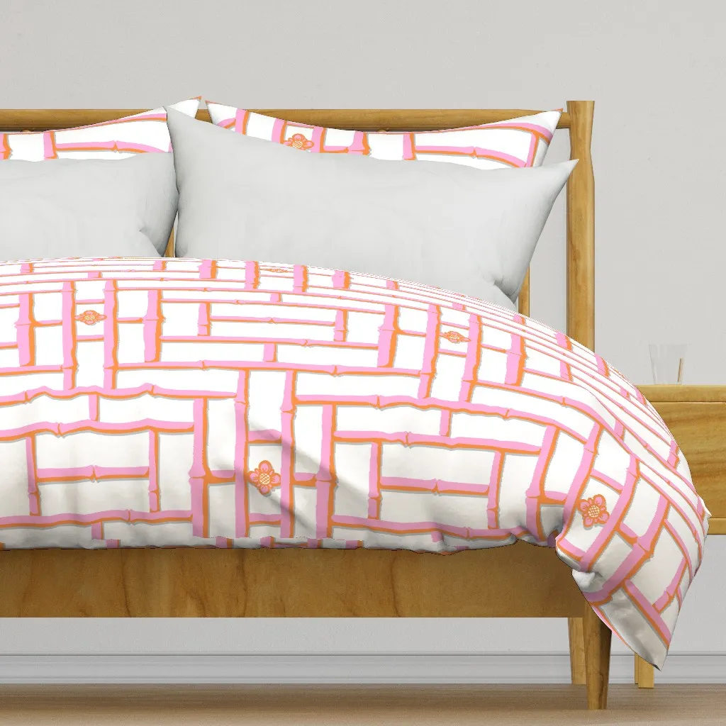 Bamboo Trellis Duvet Cover - Pink product
