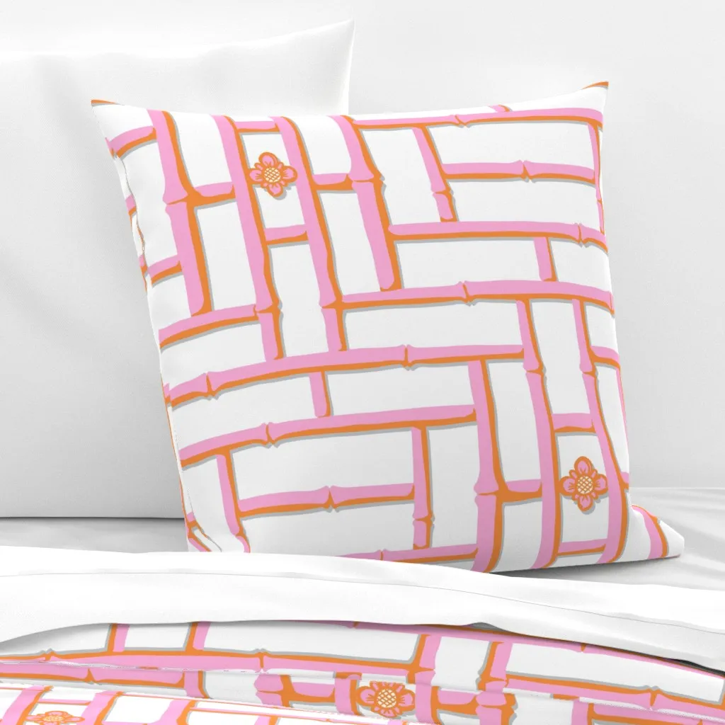 Bamboo Trellis Euro Pillow Sham - Pink product