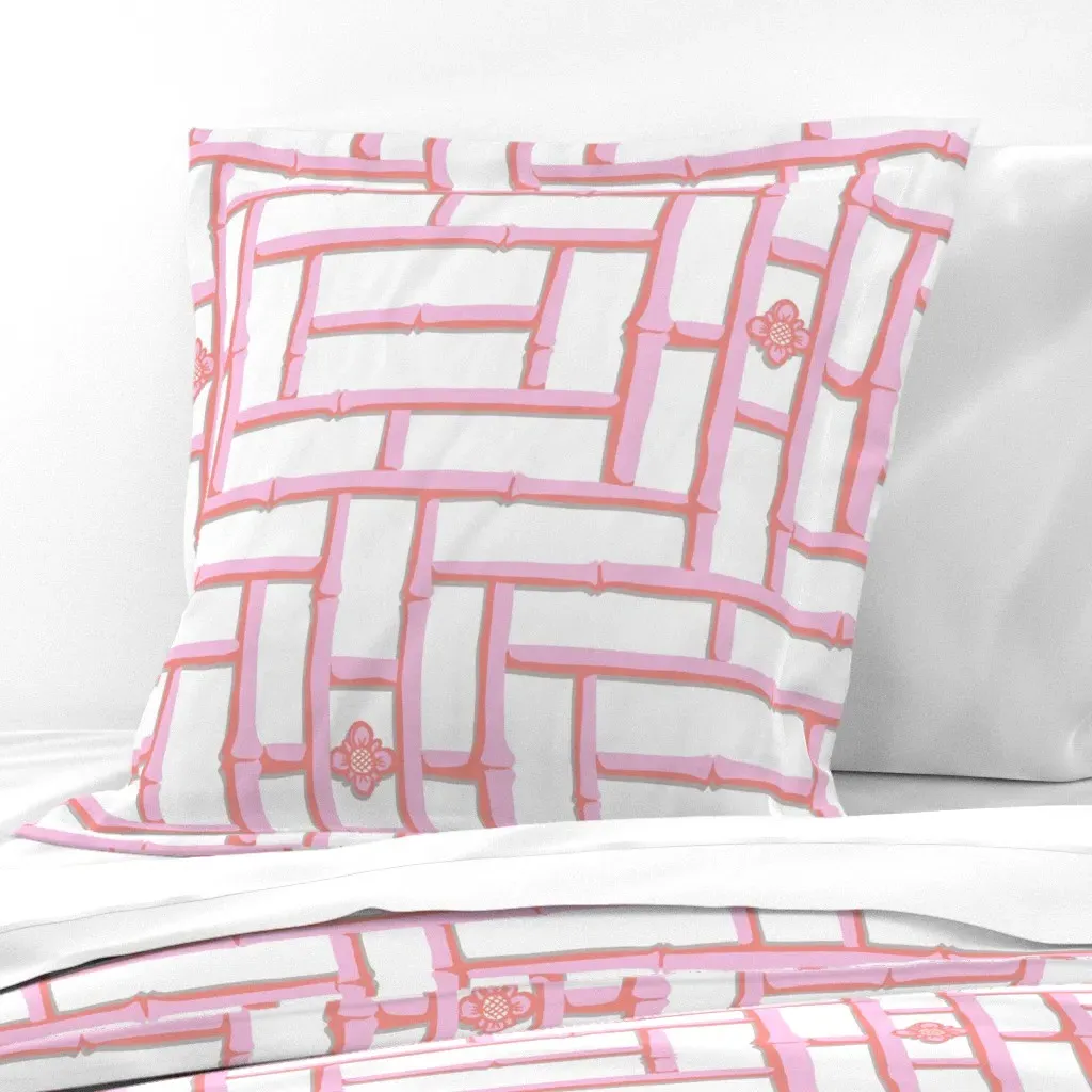 Bamboo Trellis Large Euro Pillow Sham - Pink product