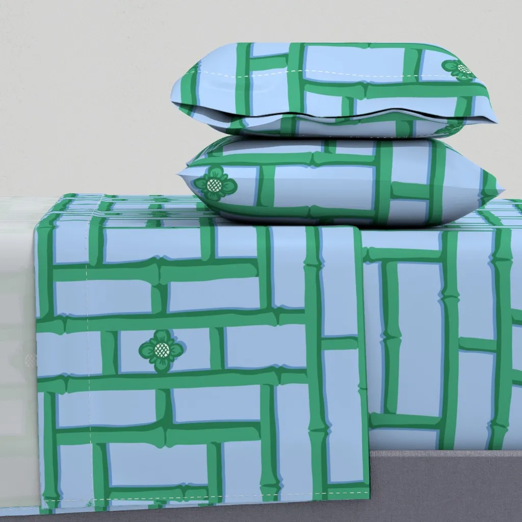 Bamboo Trellis Queen Size Sheet Set - Green product
