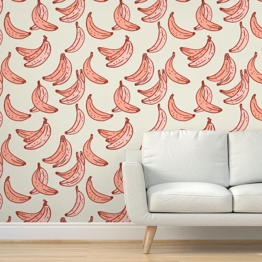 Banana Candy Peel and Stick Wallpaper - Dusty Rose product