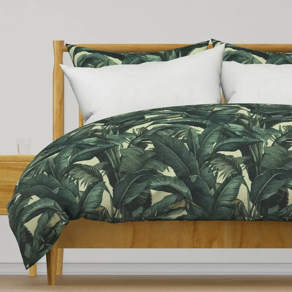 Banana Palm Weave Duvet Cover - Dark Green product