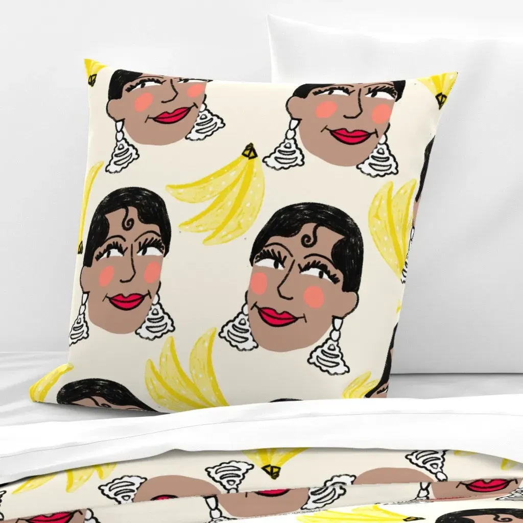 Banana Revue On Cream Large Euro Pillow Sham - Yellow product