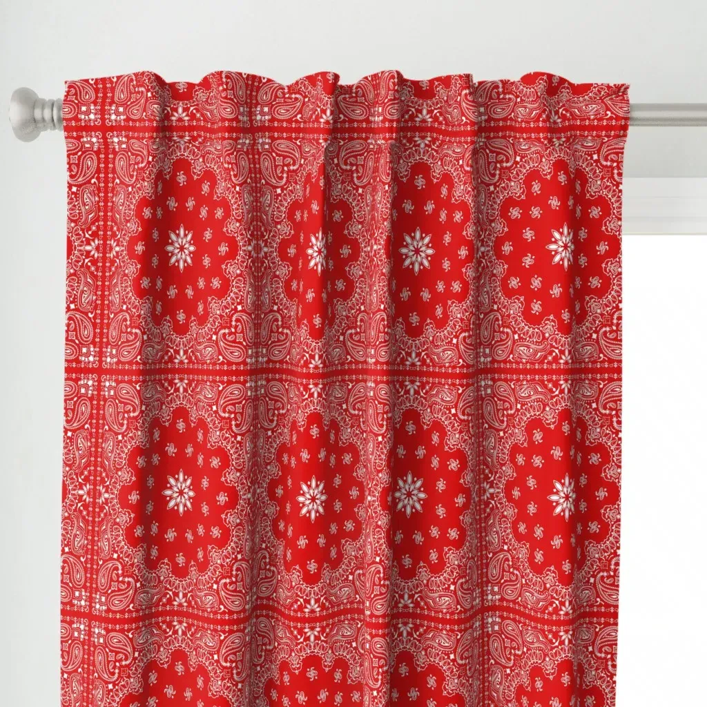 Bandana Scarf Curtain Panel - Red alternate view