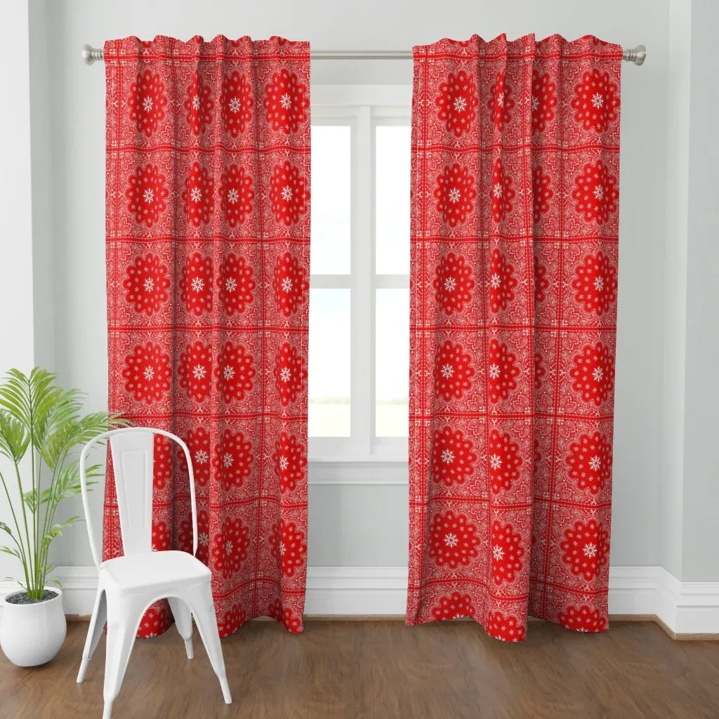 Bandana Scarf Curtain Panel - Red product