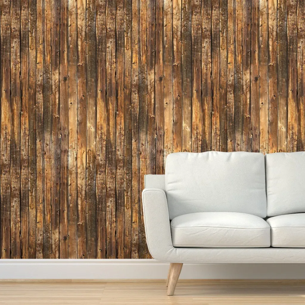 Barn Wood Repeating Pattern Peel and Stick Wallpaper - Brown product
