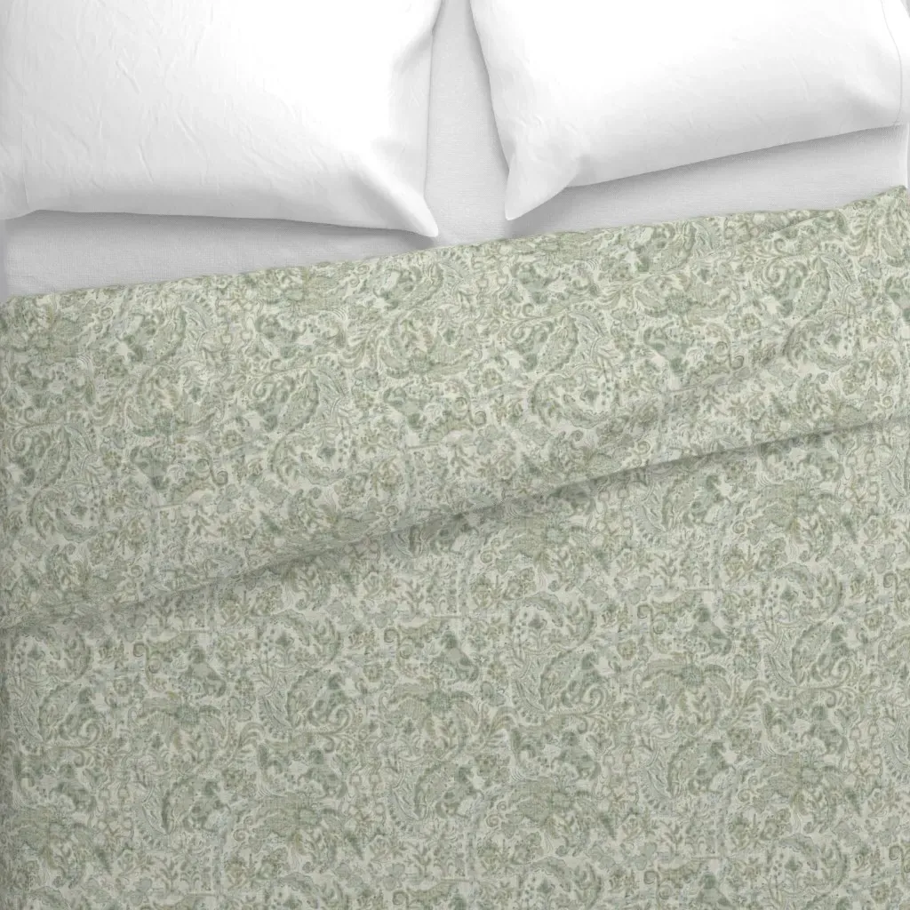 Baroque Equestra Soft Shamrock Duvet Cover - Sage Green alternate view
