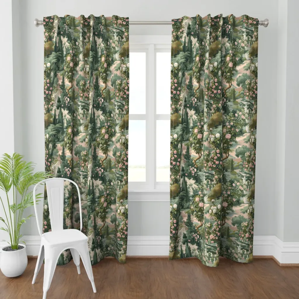 Baroque Garden Curtain Panel - Green product
